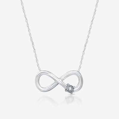 YES PLEASE! Womens Genuine Diamond Accent Sterling Silver Infinity Pendant  Necklace