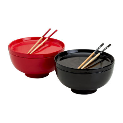 Three Red Dragon Ramen Bowl Set - 4 bowls – InstantRamenShop
