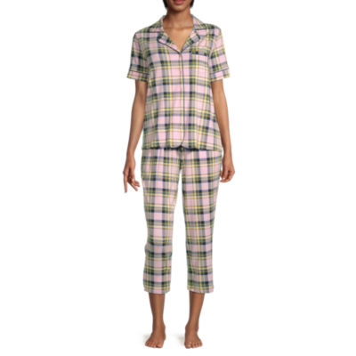 Liz Claiborne Womens 2-pc. Short Sleeve Capri Pajama Set - JCPenney