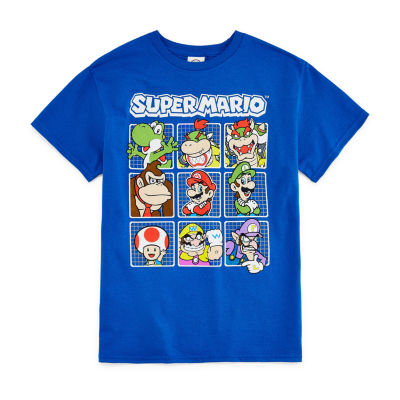 Boys Crew Neck Super Mario Short Sleeve Graphic T-Shirt, Royal - JCPenney