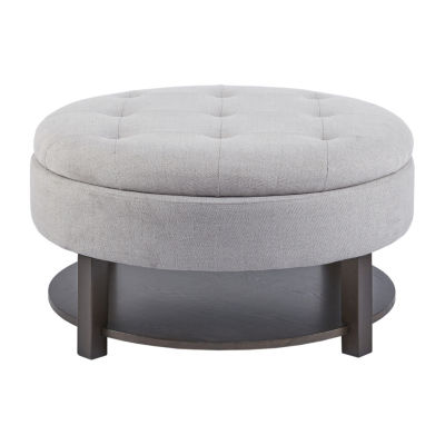 Curves Tufted Round Ottoman by Ave Six - Office Star - Madison Seating