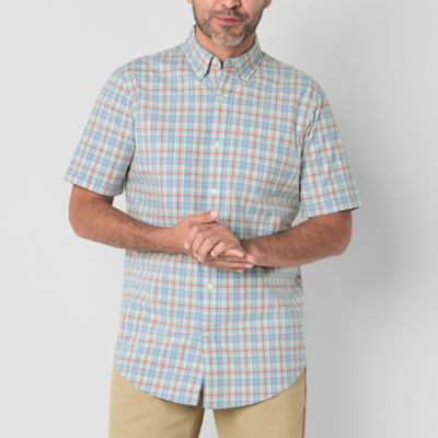 St. John's Bay Stretch Poplin Mens Short Sleeve Classic Fit