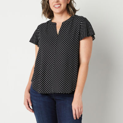 Jcpenney polka dot store blouse