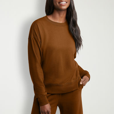 Hanes Womens Crew Neck Long Sleeve Sweatshirt - JCPenney