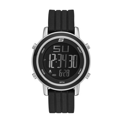 lo mismo Inhalar Joven Skechers® Womens Black Silicone Strap Digital Chronograph Watch, Color:  Black - JCPenney