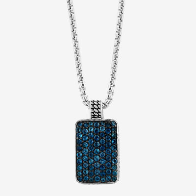 Blue topaz mens deals necklace