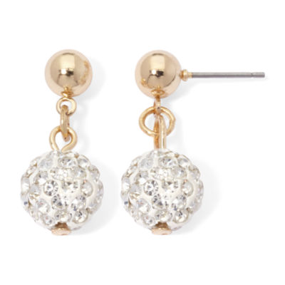 Crystal ball deals drop earrings