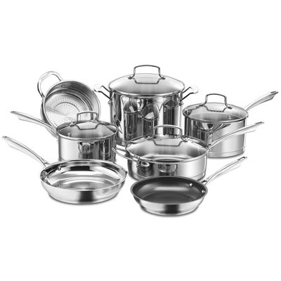 Cuisinart Contour 14-pc. Stainless Steel Cookware Set With Tools, Color: Stainless  Steel - JCPenney