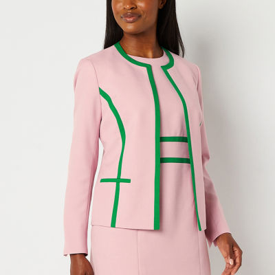 Black Label by Evan-Picone Suit Jacket, Color: Pink Green