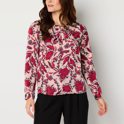 Chemise Femme Liz Claiborne En Lin Rose - Taille S, Manches Longues, Occasion