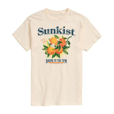 Juniors Sunkist Oranges Crew Womens JCPenney T-Shirt, Sleeve Neck Graphic Short Cream - Color