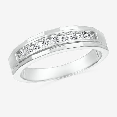 3.5mm 1/4 Ct. T.W. Mined White Diamond 14K White Gold Wedding Band | 13 | Rings Bands