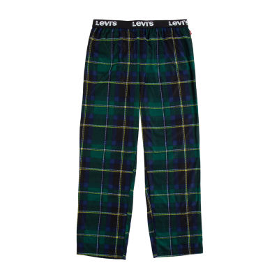 Forest Green Plaid Women's Flannel Pajama Pants - Little Blue House CA