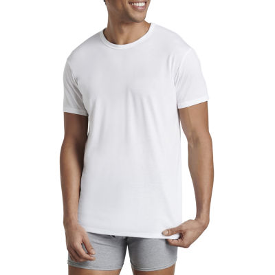 Hanes Ultimate Comfort Blend Mens 4 Pack Short Sleeve Crew Neck Moisture  Wicking T-Shirt