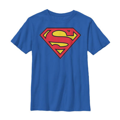 Boy's Superman Classic Logo Graphic Tee Royal Blue Small