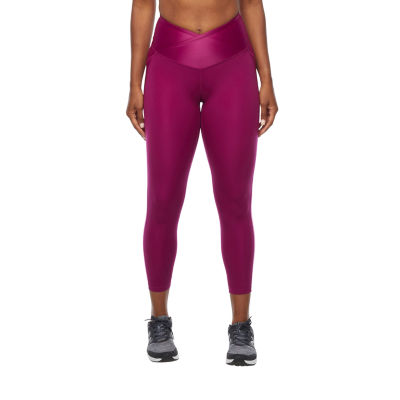 XERSION Fitted watercolor floral pink purple ink compression leggings capris  L