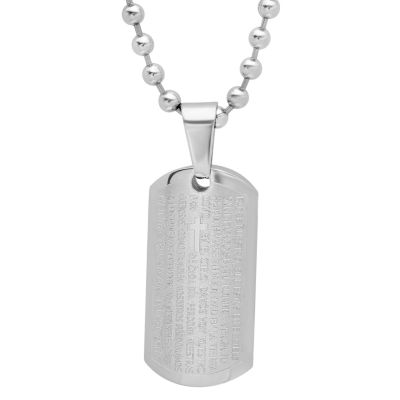 Simple Men\\\'s Stainless Steel Dog Tag Necklace Polished Titanium Steel  Pendant Youth Daily Leisure Jewelry Accessories