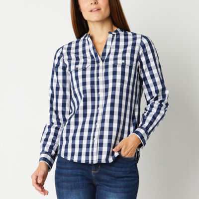 Jcpenney white on sale dress shirt womens
