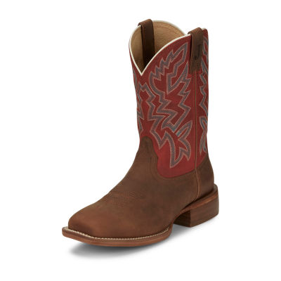 Justin Boots Men's Pecan Brown Water Buffalo Work Boots - 11 Inch Height, Square Soft Toe, Removable Insole - View #2