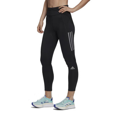 adidas Womens Mid Rise Workout Pant, Color: Black White - JCPenney