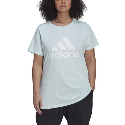 monigote de nieve la seguridad Pigmento adidas Plus Womens Crew Neck Short Sleeve Graphic T-Shirt, Color: Blue -  JCPenney