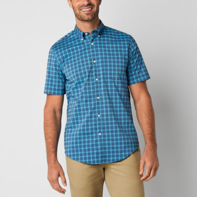 St. John's Bay Performance Mens Classic Fit Short Sleeve Button-Down ...