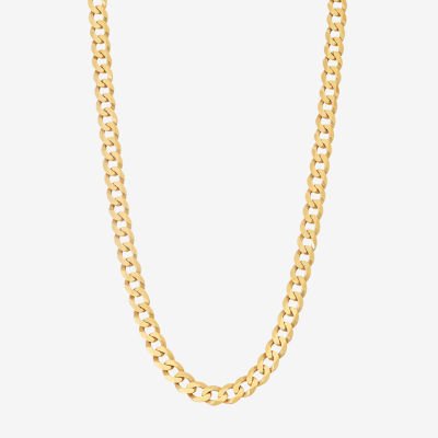 Mens 18K Gold over Stainless Steel 24 Inch Chain Necklace