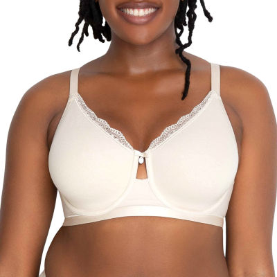Women's Curvy Couture 1291 Cotton Luxe Unlined Underwire Bra (Natural 42DDD)  
