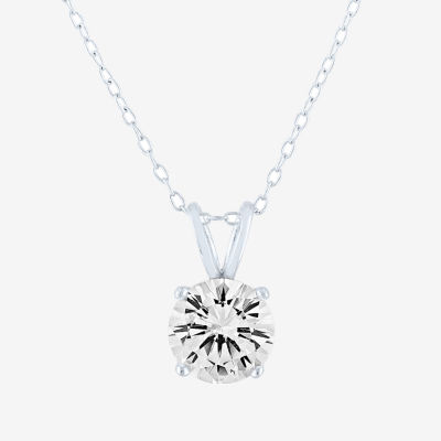 YES PLEASE! Womens Lab Created White Sapphire Sterling Silver Pendant  Necklace