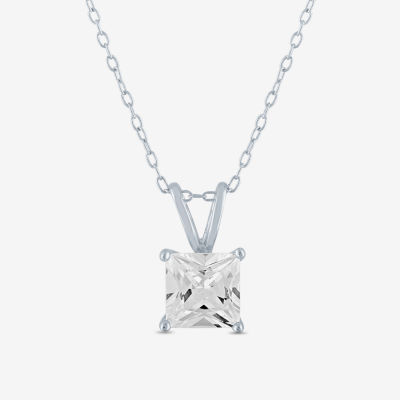 White sapphire hot sale solitaire necklace