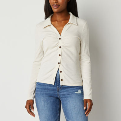 a.n.a Womens Long Sleeve Regular Fit Button-Down Shirt - JCPenney