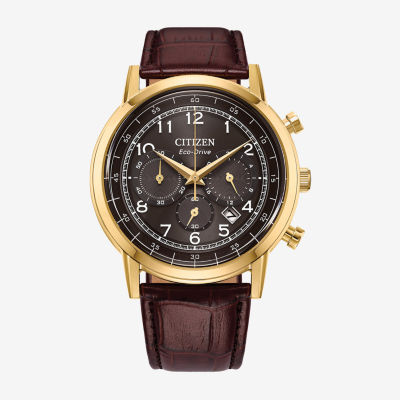 Citizen Classic Mens Brown Leather Strap Watch Ca4632-07e, Color