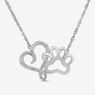 Black diamond 2024 paw print necklace