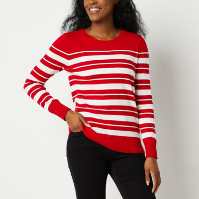 Red and cheap white striped sweatshirt