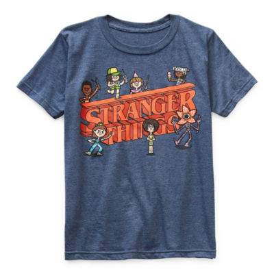 Little Big Boys Crew Neck Stranger Things Short Sleeve Graphic T