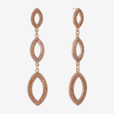 Monet Jewelry Rose Gold Linear Orange Drop Earrings, Color