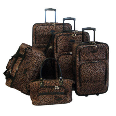 Cheetah print best sale luggage sets