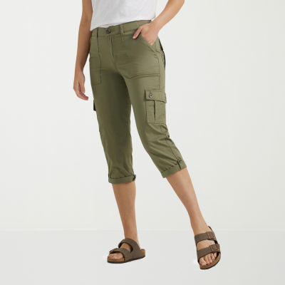 Lee Womens Flex To Go Mid Rise Cargo Capri Pants Color Deep Lichen Green JCPenney