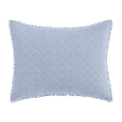 Laura Ashley Mila Chambray Blue Throw Pillow