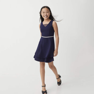 Girls navy sale skater dress