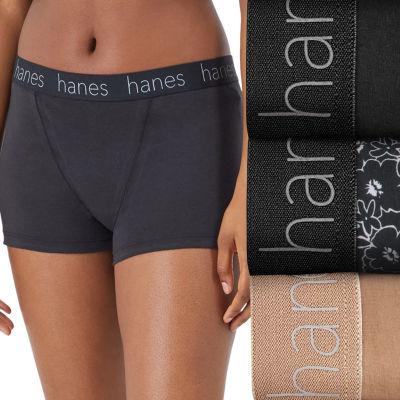 Hanes Originals Ultimate Cotton Stretch Women s Boyshort Underwear Pack 3 Pack 45UOBB