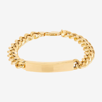 Made in Italy Mens 14K Gold 8 1/2 Inch Hollow Curb Id