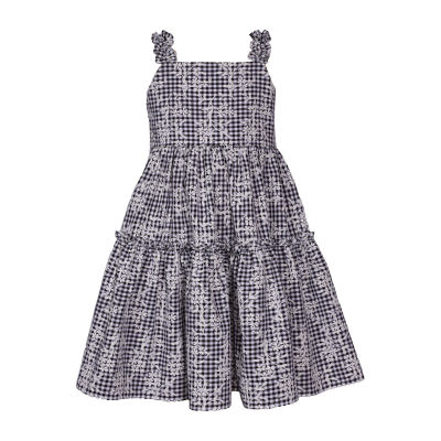 Robe D'été Bonnie Jean – Fille Taille 6 – Rose Et Blanc à Pois – À Bretelles – Genoux – Occasion Très Bon état