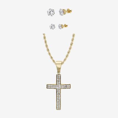 Fake gold chain hot sale with cross