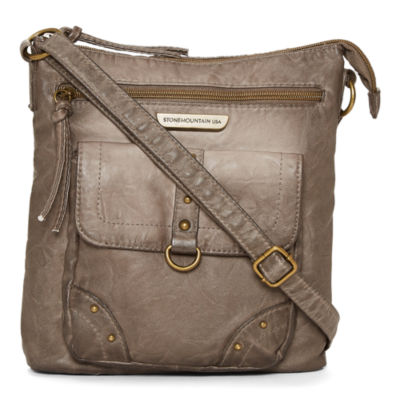 Stone Mountain Washed Leather Crossbody Bag, Color: Denim - JCPenney