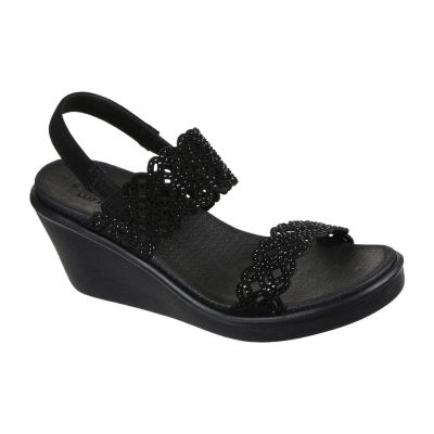 exceso Gaviota Untado Skechers Womens Rumble On Sassy Dayz Wedge Sandals, Color: Black - JCPenney