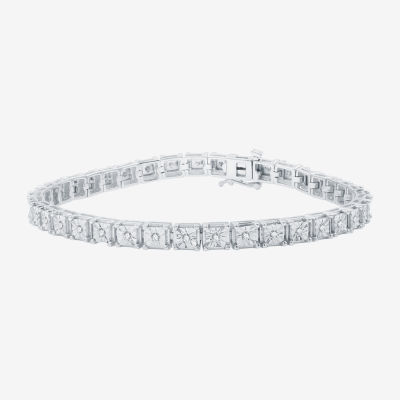 Silver and diamond tennis outlet bracelet