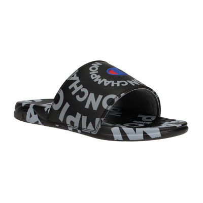 Champion Mens Mega Swirl Slide Sandals, Color: Black Grey - JCPenney