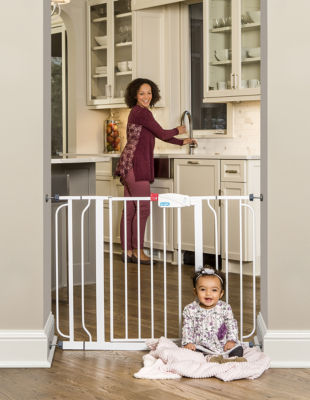 Easy step metal store walk through gate