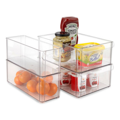 Home Expressions Large Clear Stackable Storage Bin, Color: White